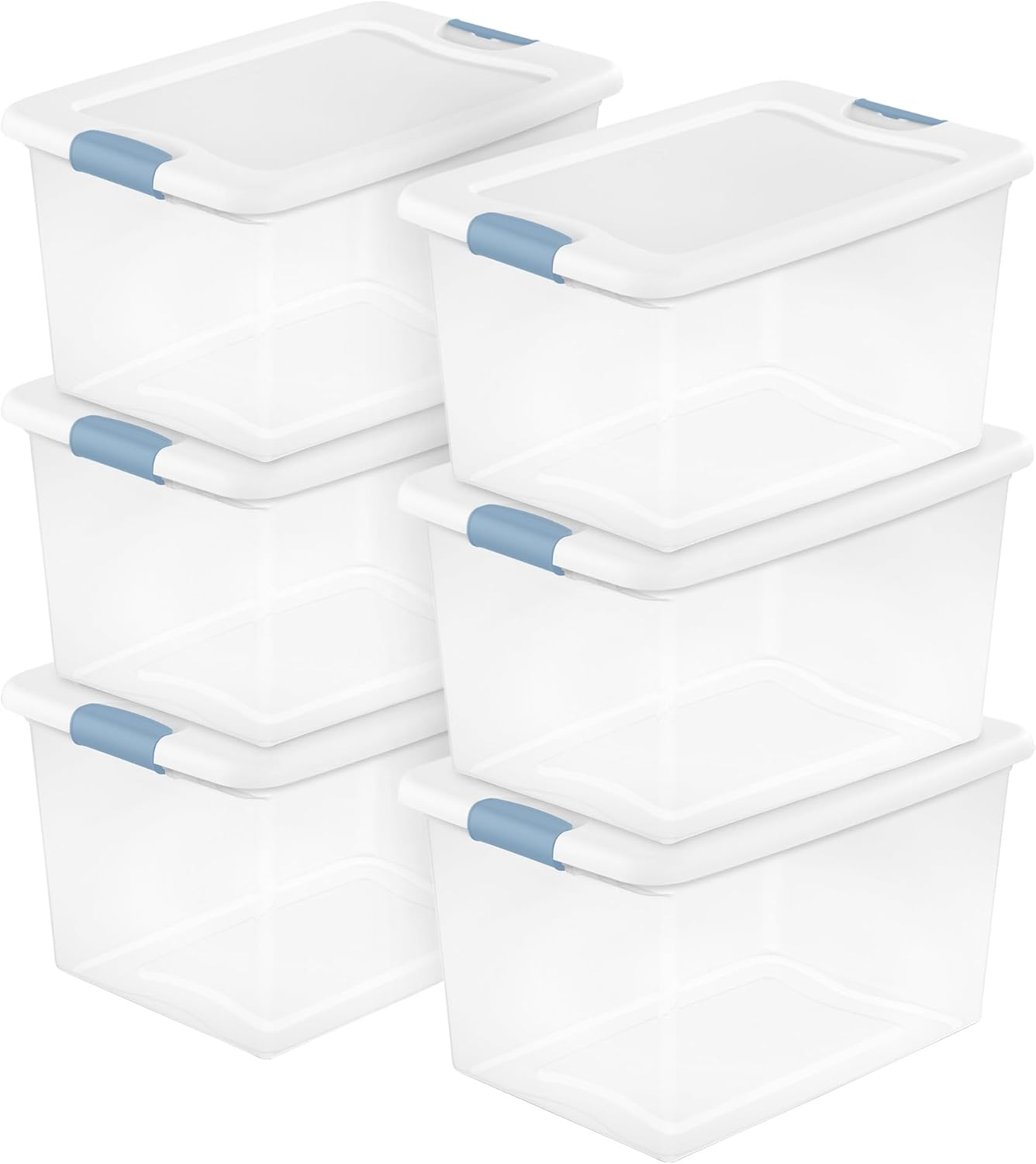 Stackable Storage Bin with Lid, Clear Plastic Design, Various specifications 6-15-25-32-64 106Quart