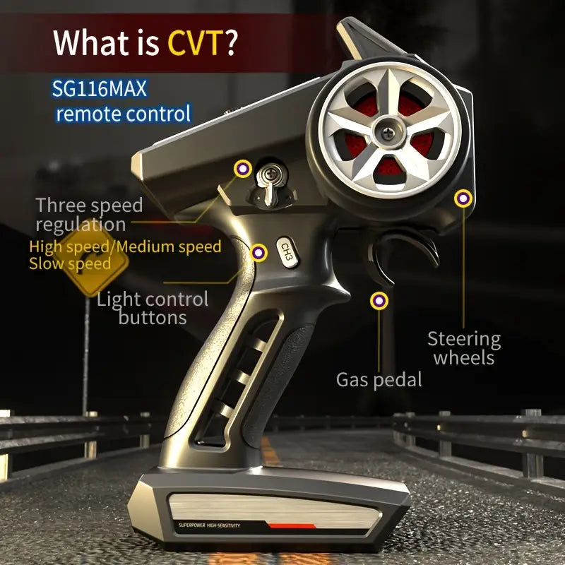 4WD RC - All-Terrain Off-Road Racing Vehicle with Intense LED Headlights