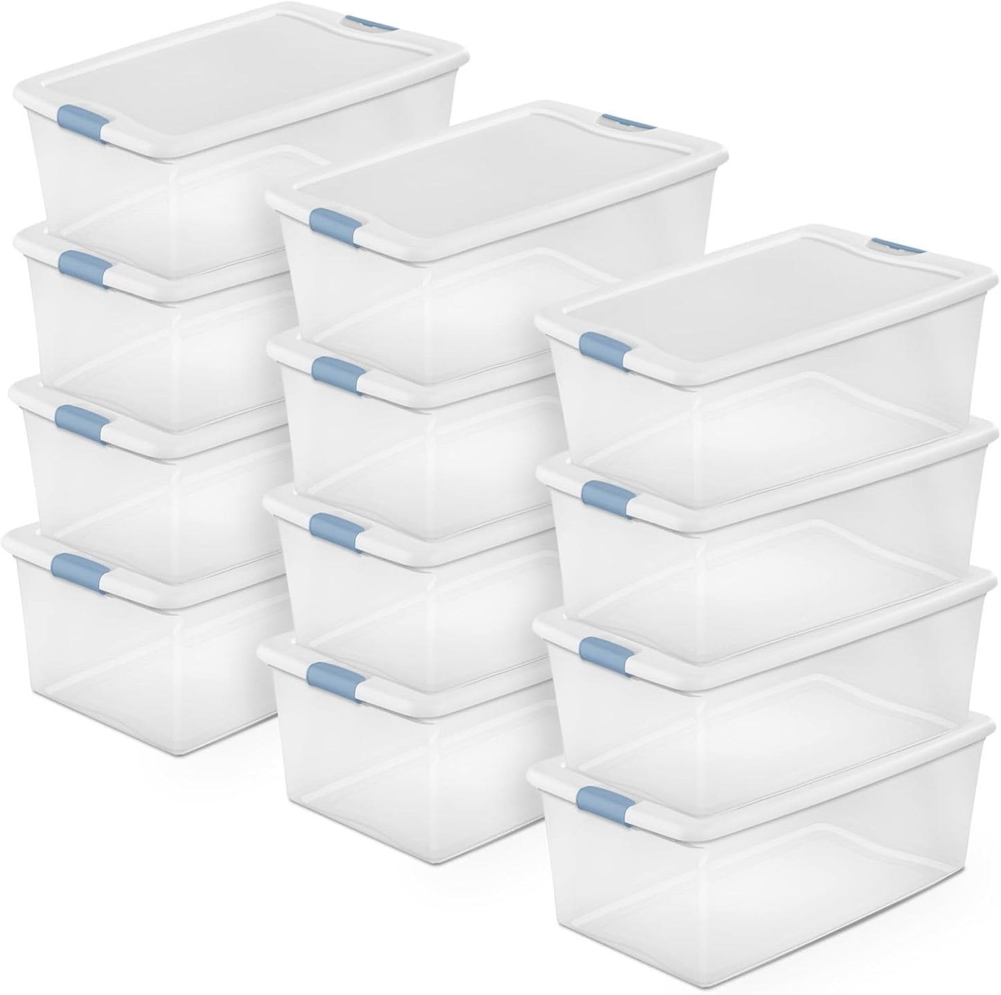 Stackable Storage Bin with Lid, Clear Plastic Design, Various specifications 6-15-25-32-64 106Quart