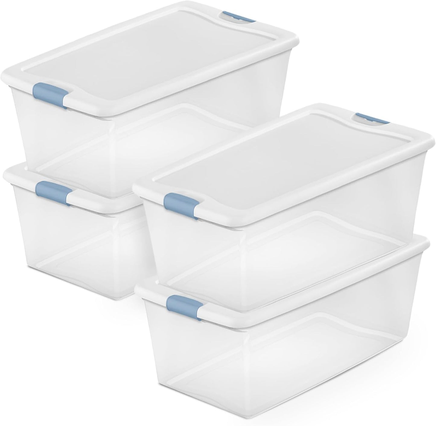Stackable Storage Bin with Lid, Clear Plastic Design, Various specifications 6-15-25-32-64 106Quart