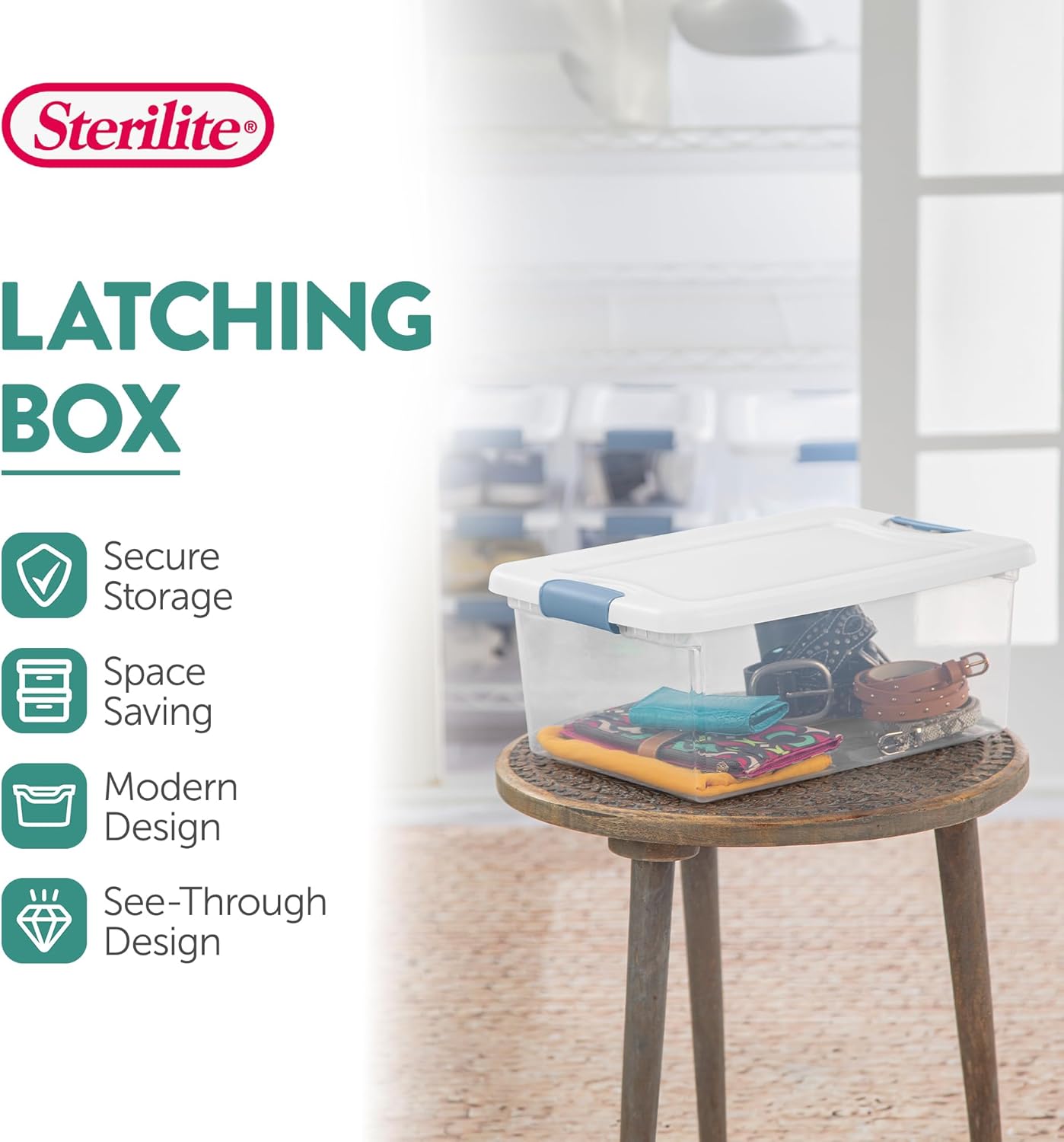 Stackable Storage Bin with Lid, Clear Plastic Design, Various specifications 6-15-25-32-64 106Quart