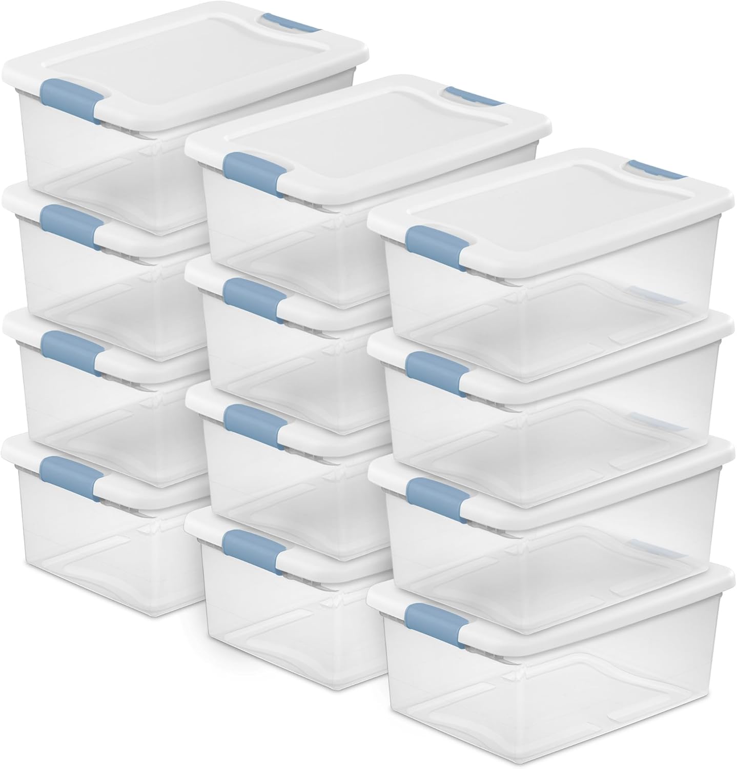 Stackable Storage Bin with Lid, Clear Plastic Design, Various specifications 6-15-25-32-64 106Quart