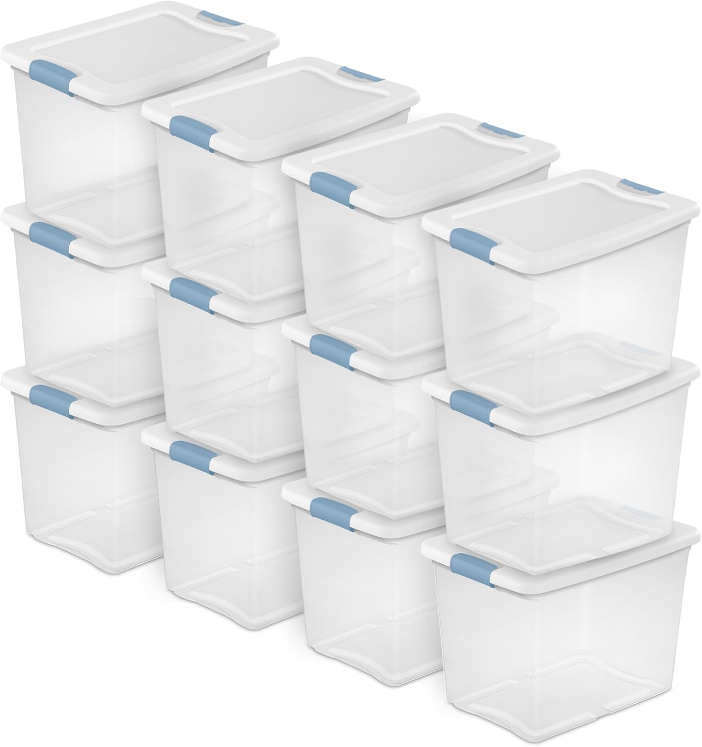 Stackable Storage Bin with Lid, Clear Plastic Design, Various specifications 6-15-25-32-64 106Quart