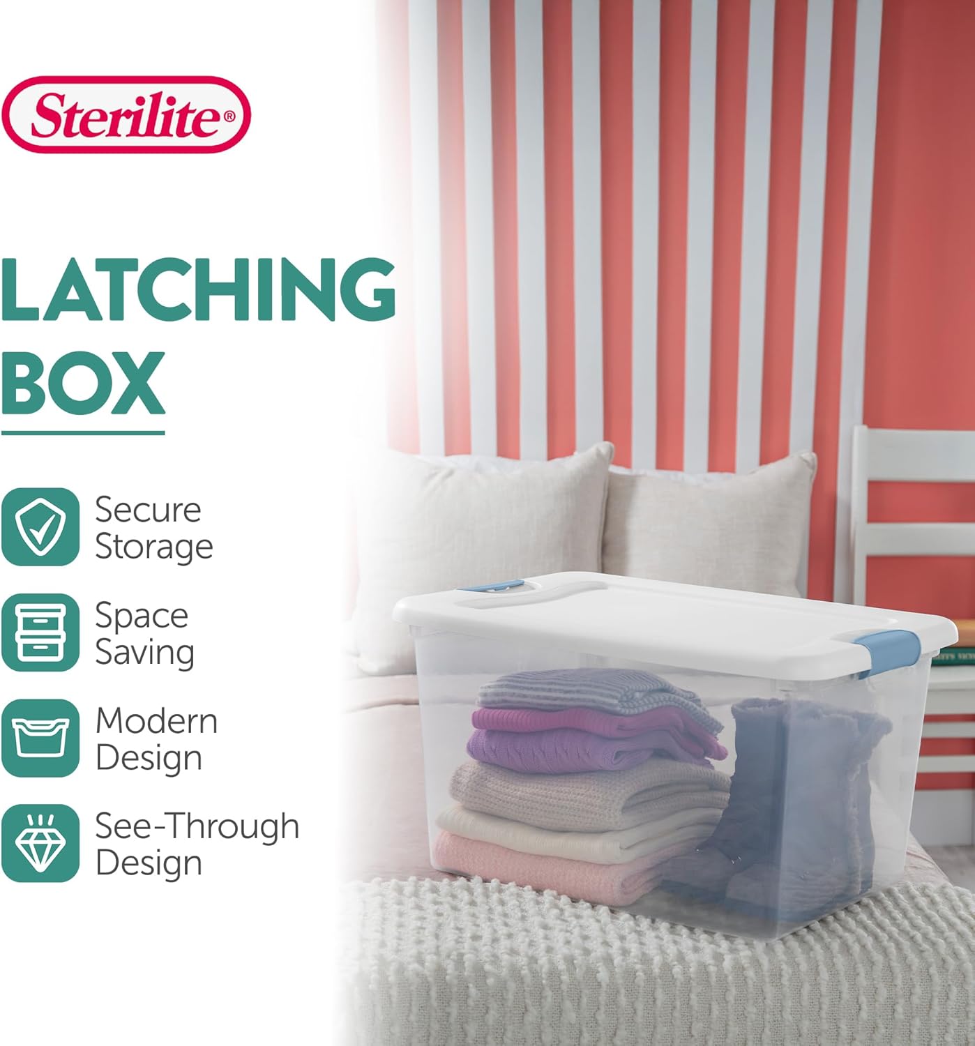 Stackable Storage Bin with Lid, Clear Plastic Design, Various specifications 6-15-25-32-64 106Quart