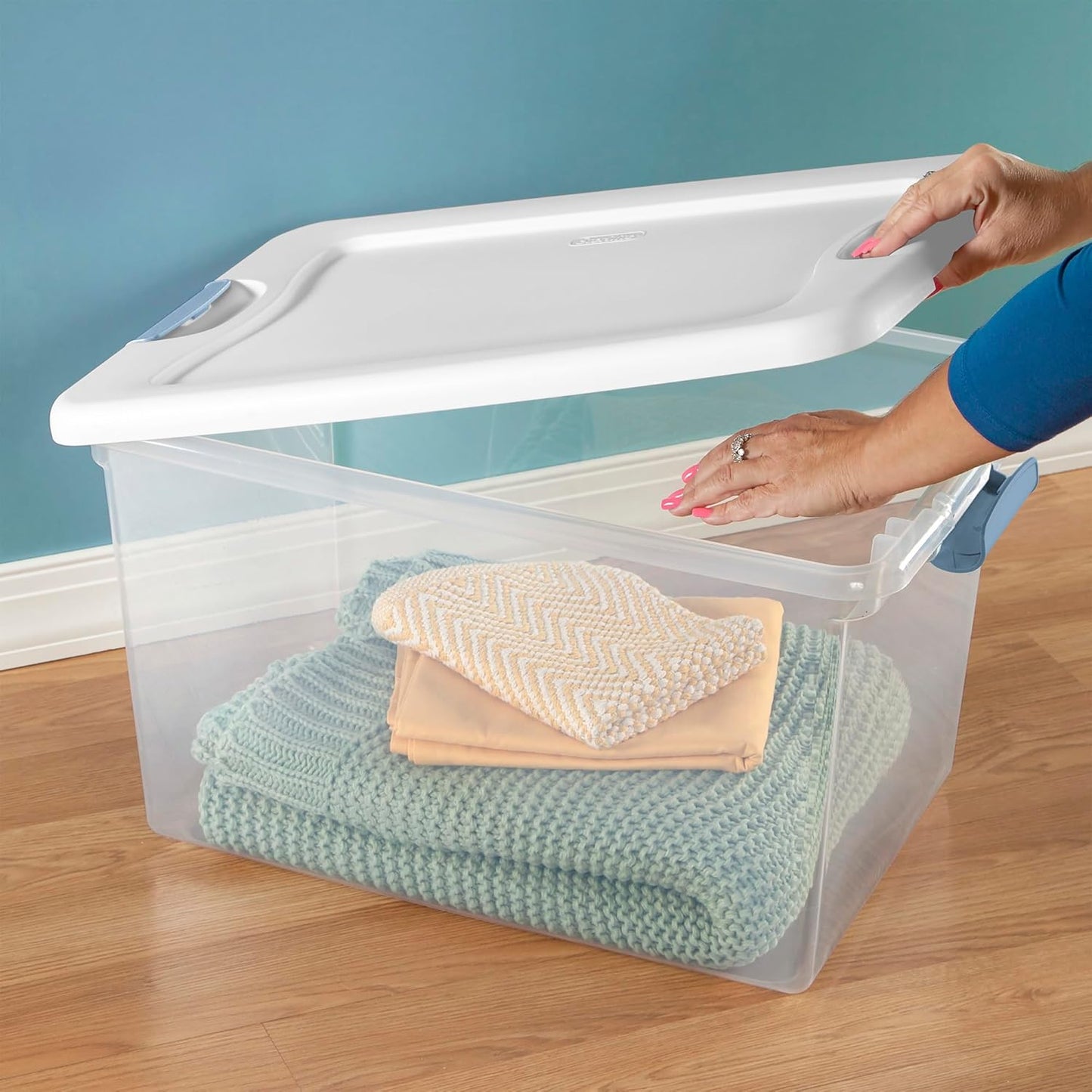 Stackable Storage Bin with Lid, Clear Plastic Design, Various specifications 6-15-25-32-64 106Quart