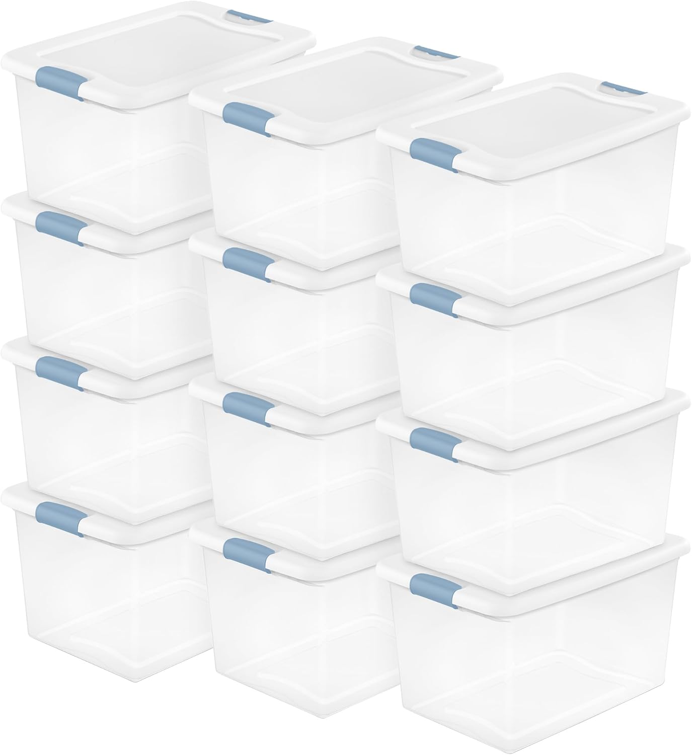 Stackable Storage Bin with Lid, Clear Plastic Design, Various specifications 6-15-25-32-64 106Quart