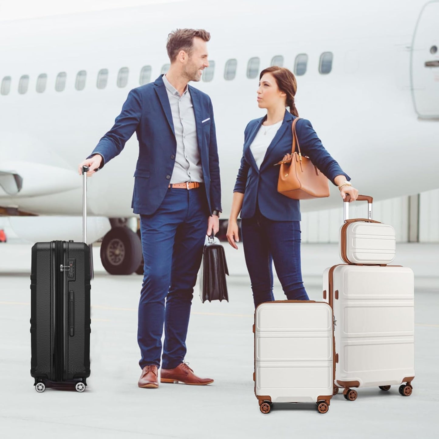 Travel Rolling Suitcases 20in 24in 28in Carry on and 12in Mini Cosmetic Case