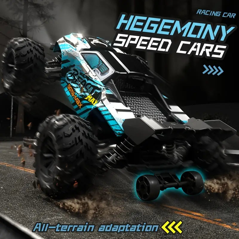 4WD RC - All-Terrain Off-Road Racing Vehicle with Intense LED Headlights
