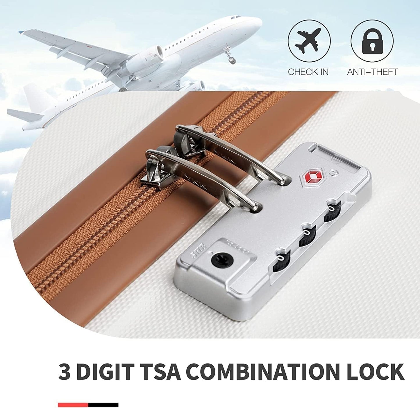 Travel Rolling Suitcases 20in 24in 28in Carry on and 12in Mini Cosmetic Case