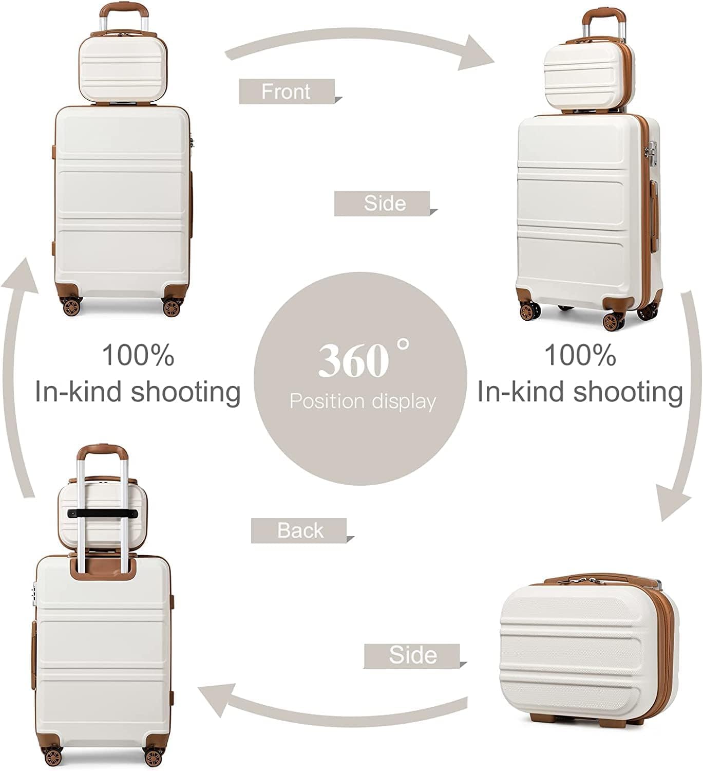 Travel Rolling Suitcases 20in 24in 28in Carry on and 12in Mini Cosmetic Case
