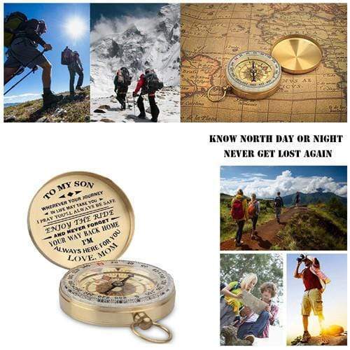 High Quality Camping Hiking Pocket Brass Golden Compass