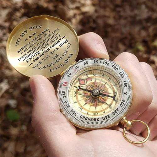 High Quality Camping Hiking Pocket Brass Golden Compass