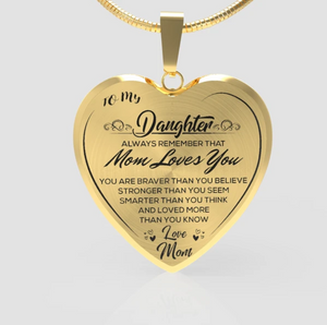 Daughter Inspirational Gifts Necklace (Love Dad&Mom)