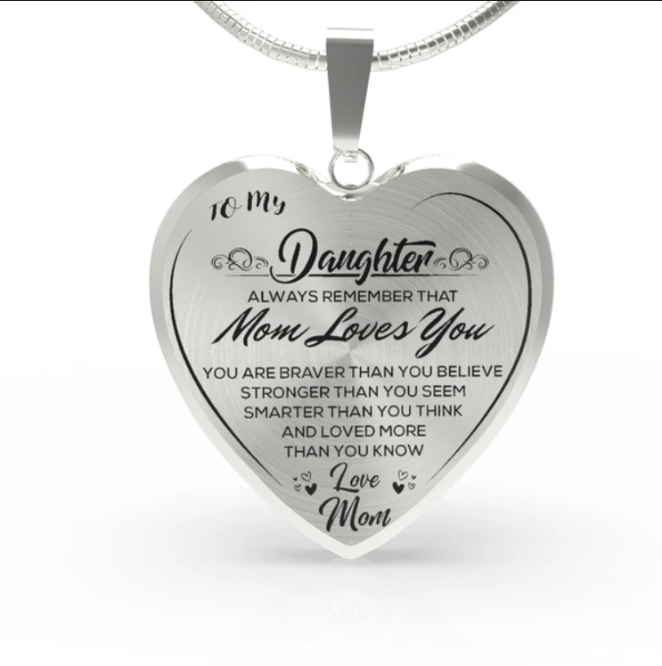 Daughter Inspirational Gifts Necklace (Love Dad&Mom)