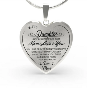 Daughter Inspirational Gifts Necklace (Love Dad&Mom)