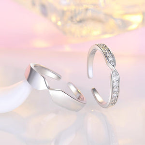 Elegant small fresh student couple ring（adjustable size）