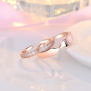 Elegant small fresh student couple ring（adjustable size）