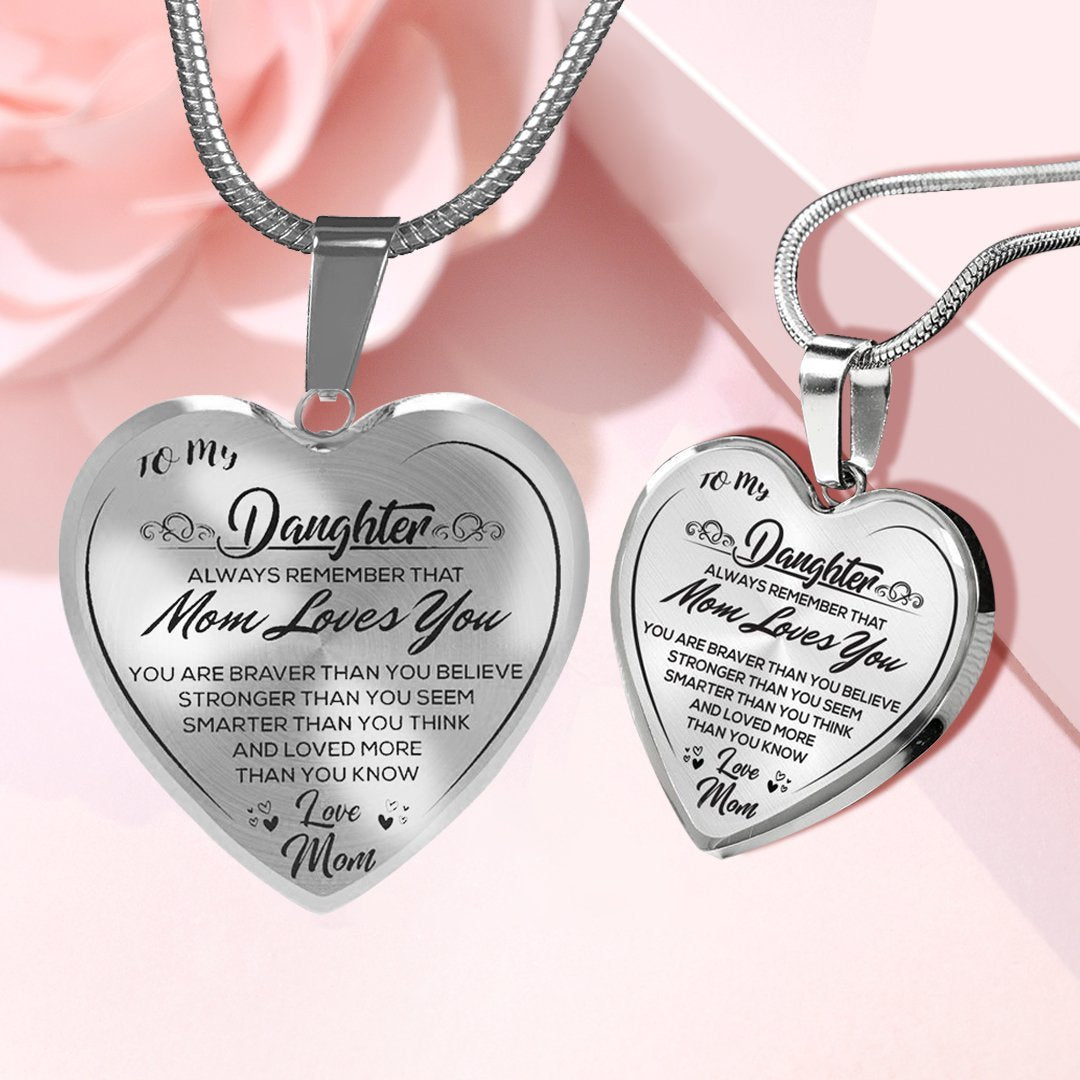 Daughter Inspirational Gifts Necklace (Love Dad&Mom)