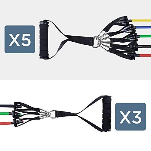 TPE multi-function Unisex Fitness 11 Pack Resistance Bands Set