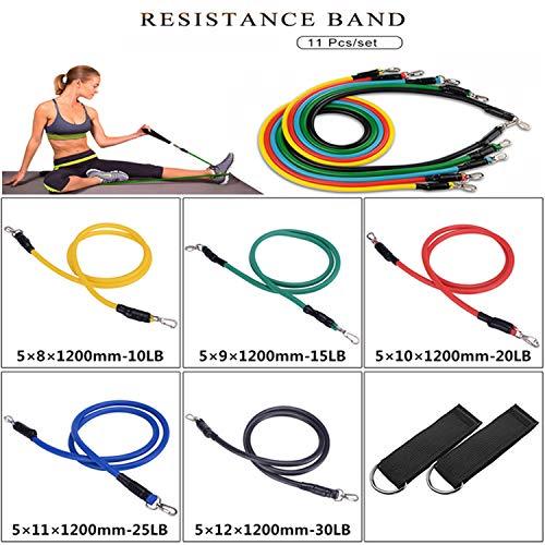 TPE multi-function Unisex Fitness 11 Pack Resistance Bands Set