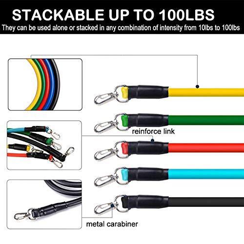 TPE multi-function Unisex Fitness 11 Pack Resistance Bands Set