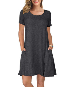 (BUY 3 GET 1 FREE)Women's  Dresses Short  with Pockets