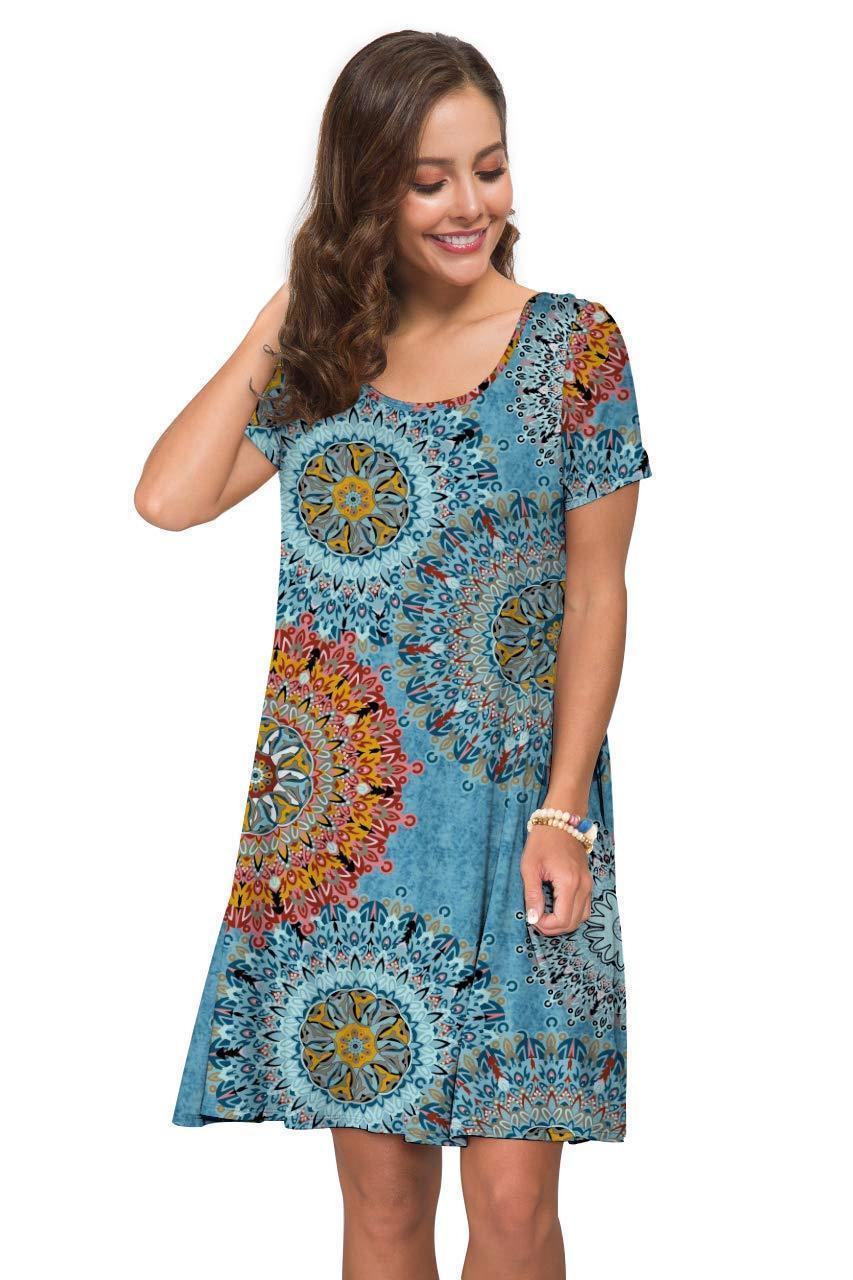 (BUY 3 GET 1 FREE)Women's  Dresses Short  with Pockets