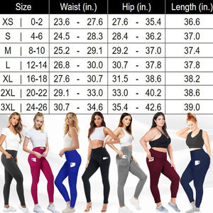 High Waist Stretch Tummy Booty  Plus-Size Leggings with Pockets