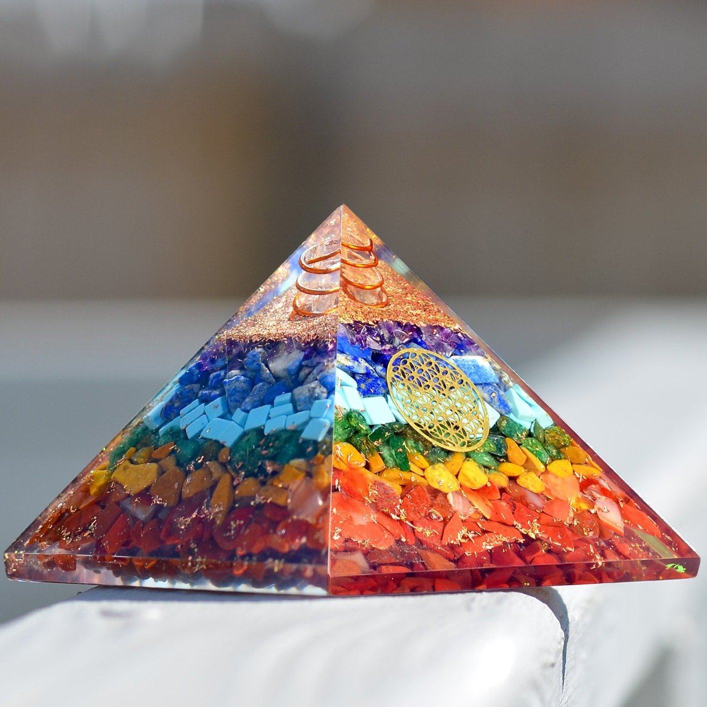 Orgone Seven Chakra Pyramid