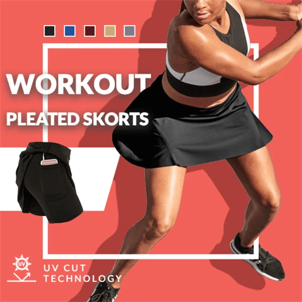 (BUY 3 GET 1 FREE)Breathable Workout Pleated Skort