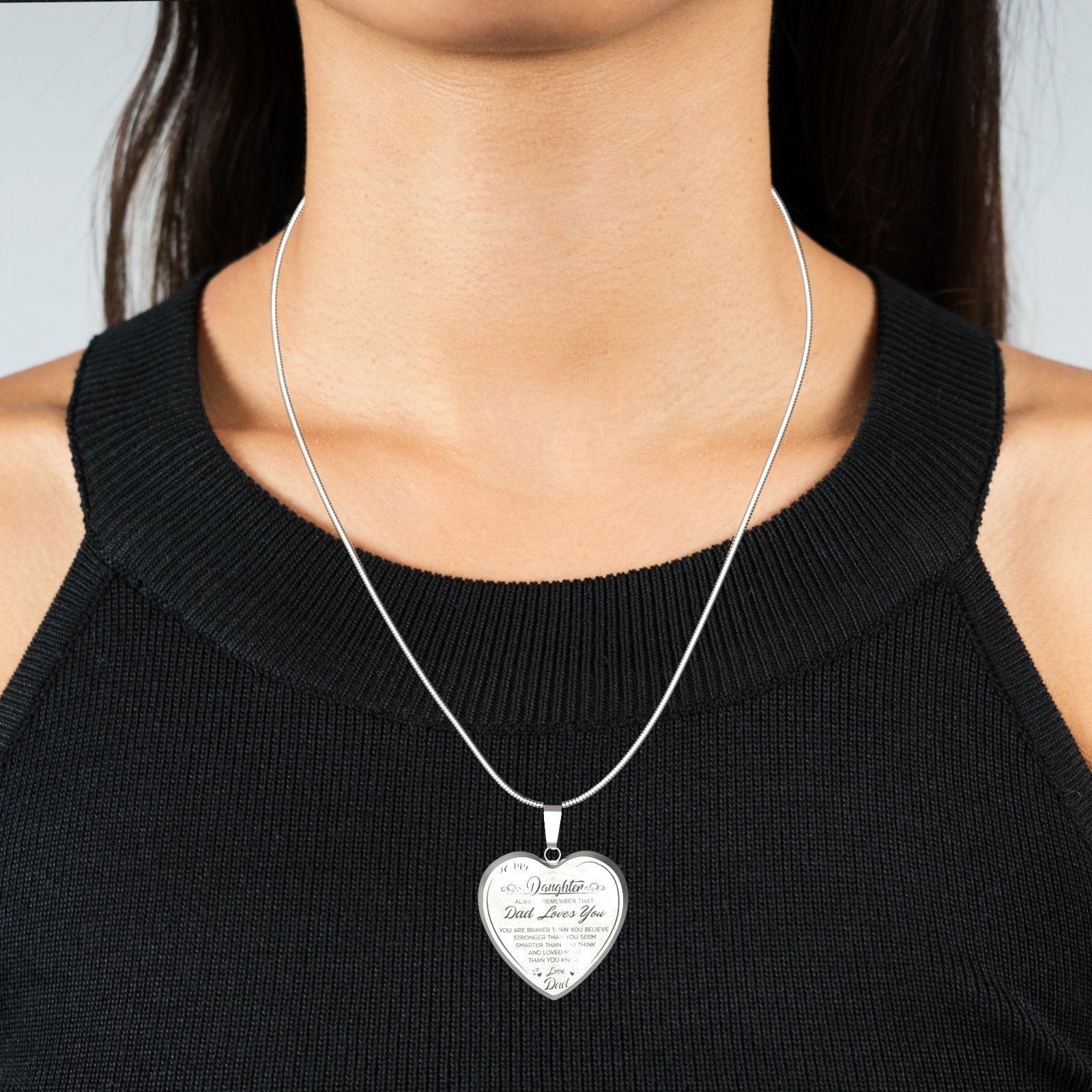 Daughter Inspirational Gifts Necklace (Love Dad&Mom)