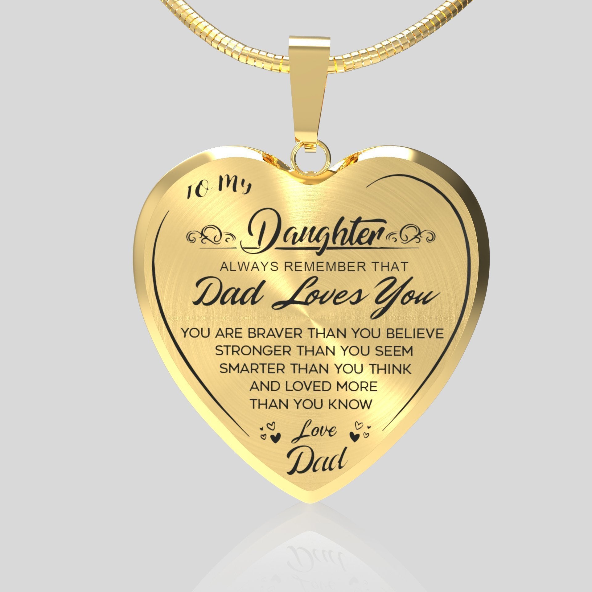 Daughter Inspirational Gifts Necklace (Love Dad&Mom)