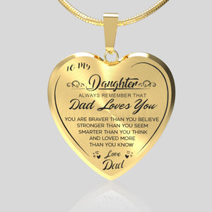 Daughter Inspirational Gifts Necklace (Love Dad&Mom)