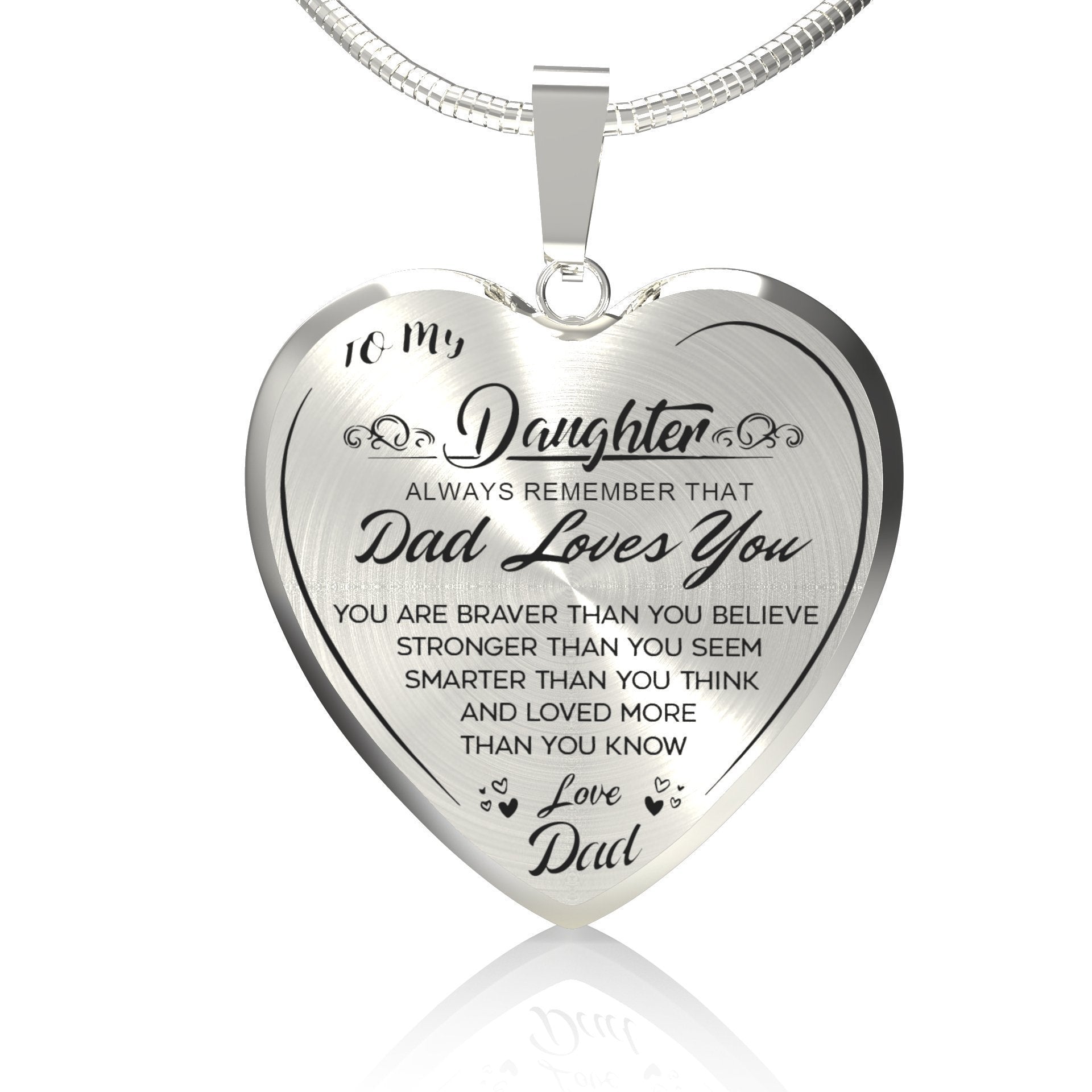 Daughter Inspirational Gifts Necklace (Love Dad&Mom)