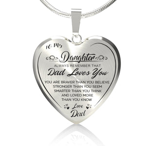 Daughter Inspirational Gifts Necklace (Love Dad&Mom)