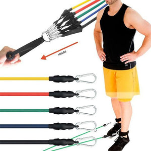 TPE multi-function Unisex Fitness 11 Pack Resistance Bands Set